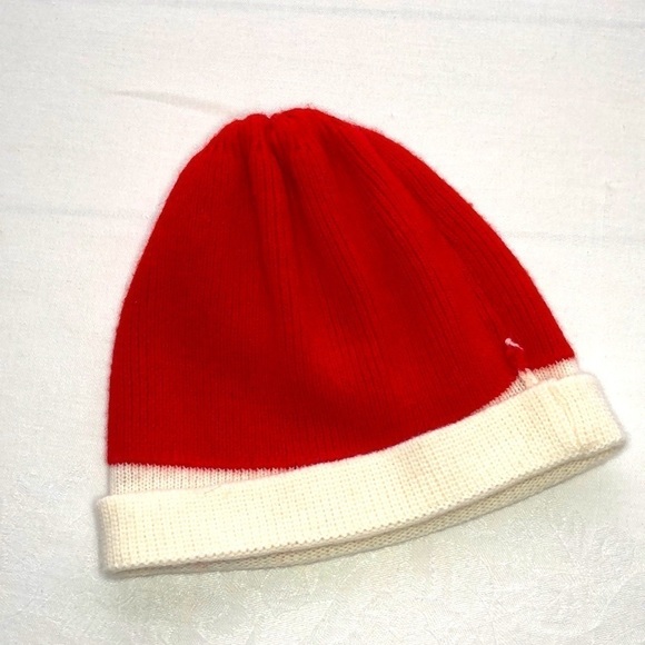 Nordstrom Vintage Infant or Toddler Santa Hat Wool Blend Red with White Brim - Picture 2 of 7